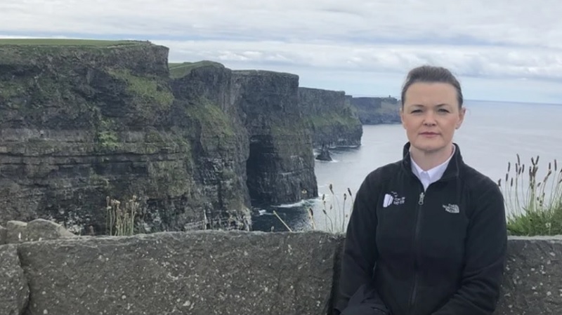 Eoghan Corry speaks with Geraldine Enright, The Cliffs of Moher.